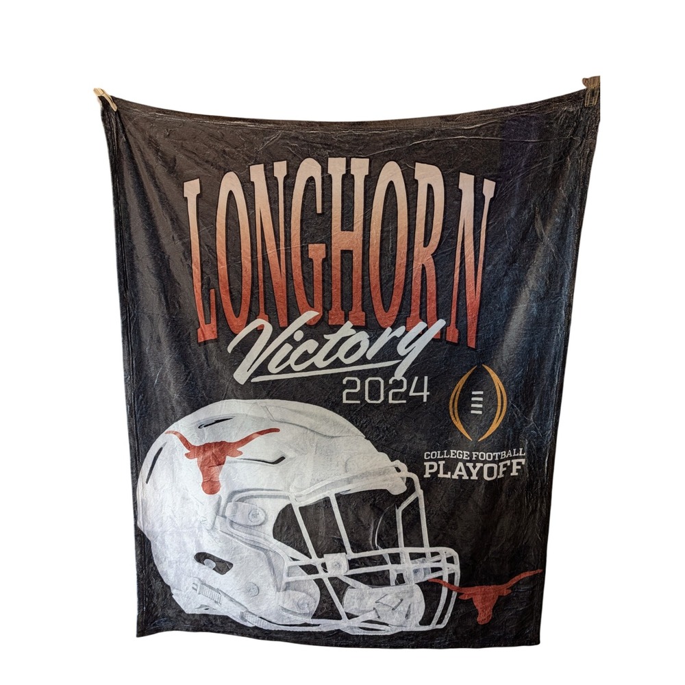 Texas Longhorns Throw Blanket Unisex OS Black Excellent 2024 CFP Victory Helmet